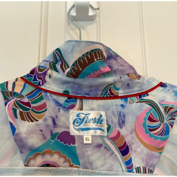 Fresh Print of Bel Air, Psychedelic Mushroom Button Shirt, Size XL - Picture 7 of 13